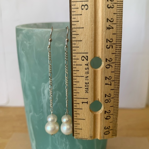 Handmade authentic fresh water pearl drop earrings - Picture 4 of 4